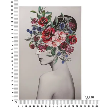 DRUKOWANY OBRAZ LADY FLOWER -A- 80x2,8x120 cm